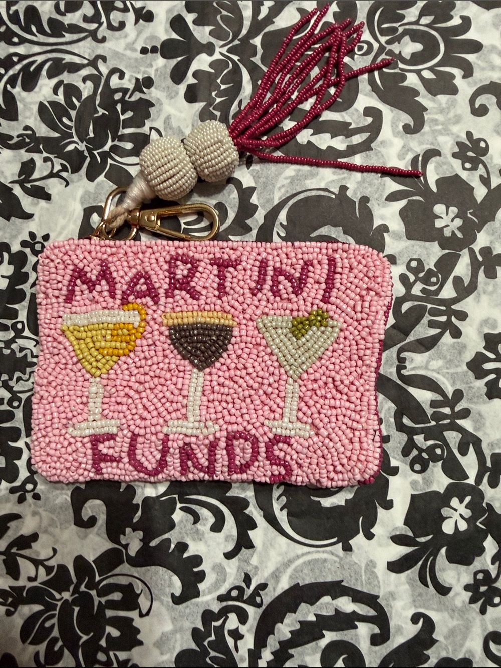 Wandering Moon beaded coin purse